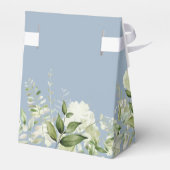 ほこりっぽい青その男の子の緑の葉の赤ちゃんシャワー フェイバーボックス (裏面サイド)