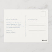 ほこりっぽい青とアイボリーの非写真ありがとう ポストカード (裏面)