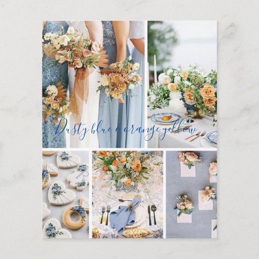 ほこりっぽい青とオレンジ結婚色の黄色のパレット (裏面)