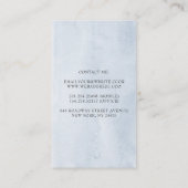 ほこりっぽい青とネイビーブルーのエレガント花 名刺 (裏面)