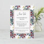 ほこりっぽい青とバラの花母の日ブランチ 招待状 (スタンド正面)