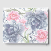 ほこりっぽい青とピンクのフローラの水色結婚の ゲストブック (裏面)