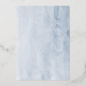 ほこりっぽい青とピンクのフローラの結婚植物 箔招待状 (裏面)