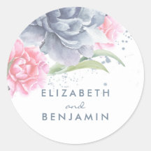 ほこりっぽい青とピンクのフローラ水色