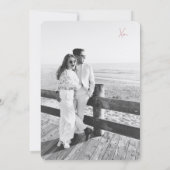 ほこりっぽい青とピンクのラブノート日付を保存 招待状 (裏面)