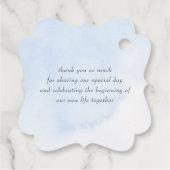 ほこりっぽい青とブルゴーニュの花結婚々ありがとう フェイバータグ (裏面)