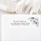 ほこりっぽい青とブルゴーニュ赤の花 ラベル (インサイチュ)