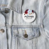 ほこりっぽい青とブルゴーニュ赤結婚の花 缶バッジ (インサイチュ)