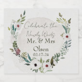 ほこりっぽい青とワインのきらめくワインラベル スパークリングワインラベル (シングルラベル)