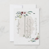 ほこりっぽい青とワインの応答カード 出欠カード (正面)