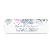 ほこりっぽい青と柔らかいピンクの水色の花 ラベル (正面)