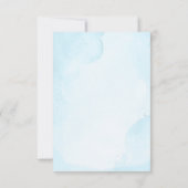 ほこりっぽい青と海軍の花の結婚式RSVP 出欠カード (裏面)