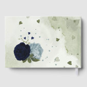 ほこりっぽい青と海軍の花の緑 ゲストブック (裏面)
