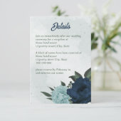 ほこりっぽい青と海軍の花ボタニカル結婚ズ エンクロージャーカード (スタンド正面)