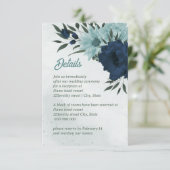 ほこりっぽい青と海軍の花ボタニカル結婚ズ エンクロージャーカード (スタンド正面)