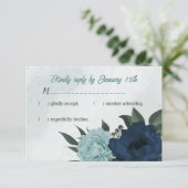 ほこりっぽい青と海軍の花ボタニカル結婚ズ 出欠カード (スタンド正面)