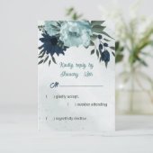 ほこりっぽい青と海軍の花ボタニカル結婚ズ 出欠カード (スタンド正面)