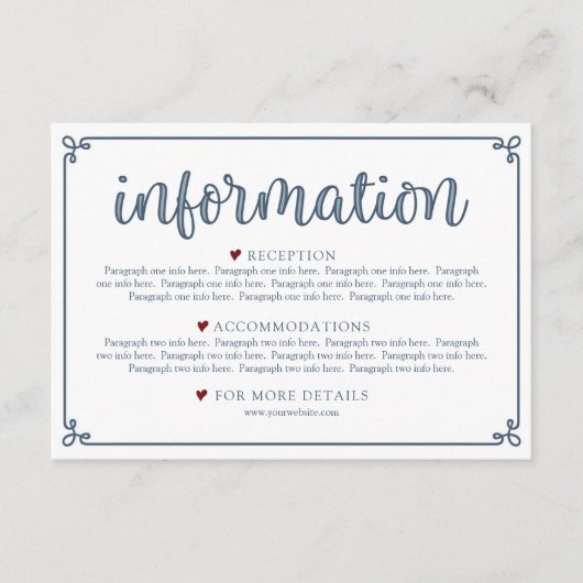 ほこりっぽい青と濃い赤の情報エンクロージャ エンクロージャーカード (正面)