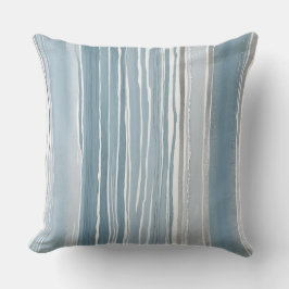 ほこりっぽい青と灰色のストライプ クッション