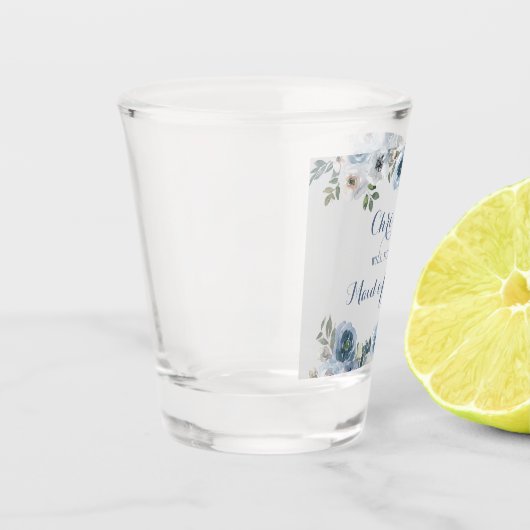 ほこりっぽい青と灰色のフローラの結婚植物 ショットグラス (左)