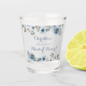 ほこりっぽい青と灰色のフローラの結婚植物 ショットグラス (正面)