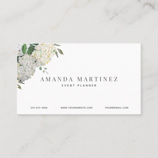 ほこりっぽい青と白あじさい 名刺 (裏面)