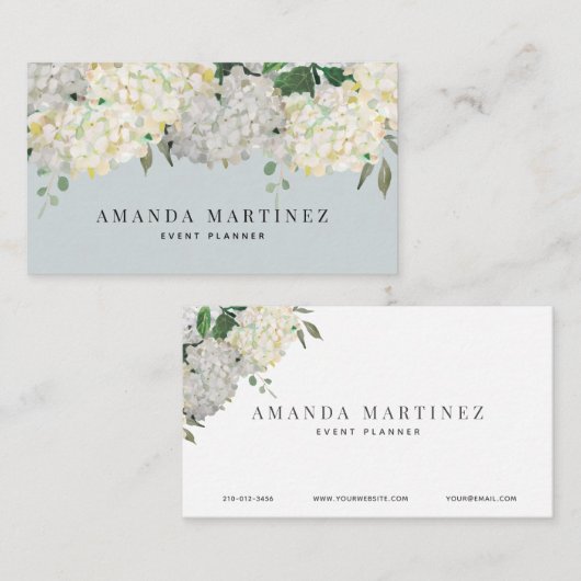 ほこりっぽい青と白あじさい 名刺 (正面/裏面)