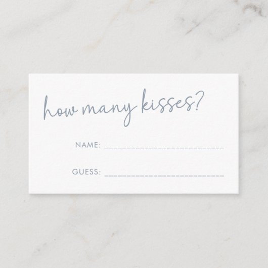 ほこりっぽい青と白いくつミニマルのキスゲーム エンクロージャーカード (正面)