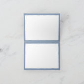 ほこりっぽい青と白のパペルピカド男の赤ちゃんシャワー サンキューカード (内部)