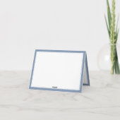 ほこりっぽい青と白のパペルピカド男の赤ちゃんシャワー サンキューカード (裏面)