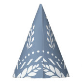 ほこりっぽい青と白のパペルピカド男の赤ちゃんシャワー パーティーハット (裏面)