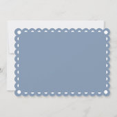 ほこりっぽい青と白のパペルピカド男の赤ちゃんシャワー 招待状 (裏面)