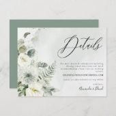 ほこりっぽい青と白のフローラの緑の葉の詳細 エンクロージャーカード (正面/裏面)