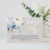 ほこりっぽい青と白のフローラベビーシャワーカード エンクロージャーカード (スタンド正面)