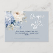 ほこりっぽい青と白のフローラベビーシャワーカード エンクロージャーカード (正面)