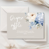 ほこりっぽい青と白のフローラベビーシャワーカード エンクロージャーカード