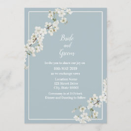ほこりっぽい青と白のフローラ招待状 招待状