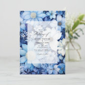 ほこりっぽい青と白のフローラ結婚ズ 招待状 (スタンド正面)