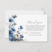 ほこりっぽい青と白のフローラ記念碑 サンキューカード (正面)