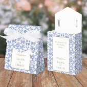 ほこりっぽい青と白のヴィンテージスタイルの特典ボックス フェイバーボックス