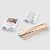 ほこりっぽい青と白の写真追悼碑 ハンドファン (組立なし)