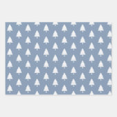 ほこりっぽい青と白の木メリークリスマスの休日 ラッピングペーパーシート (正面2)