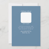 ほこりっぽい青と白エレガントな結婚式招待状 招待状 (裏面)
