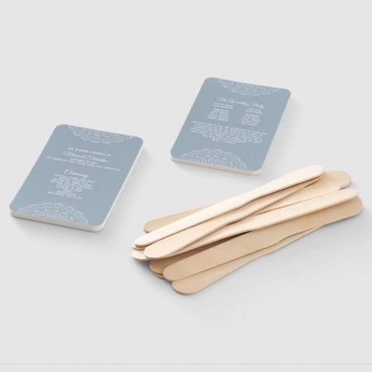 ほこりっぽい青と白マンダラ結婚式 プログラムファン ハンドファン (組立なし)