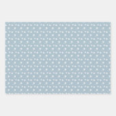 ほこりっぽい青と白モダンのクリスマスツリー ラッピングペーパーシート (正面3)