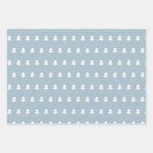 ほこりっぽい青と白モダンのクリスマスツリー ラッピングペーパーシート (正面2)