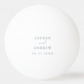 ほこりっぽい青と白結婚のビパーソナライズされたール 卓球ボール (裏面)