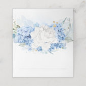 ほこりっぽい青と白結婚の花 プレイスカード (外部開封)