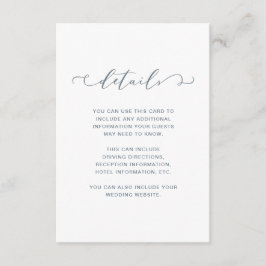 ほこりっぽい青と白結婚の詳細 エンクロージャーカード