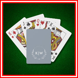 ほこりっぽい青と白 | イニシャルモダンモノグラム トランプ